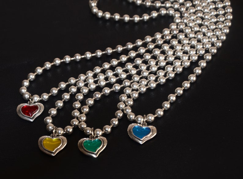 Women short chain necklace-heart pendant necklace-stylish chain necklace-pendant choker-heart choker-beaded chain necklace zdjęcie 5