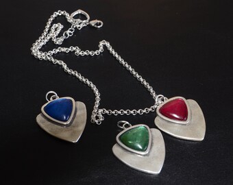 Dicke versilberte Kette Halskette-Herz Anhänger Halskette-mehrere Harz Farbe stilvolle einzigartige Halskette-Herz Anhänger Halskette