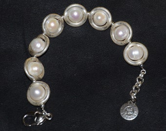 natürliche Wasserperlen Perlen Armband- dickes versilbertes Zamak Kreis Armband- oder Accesorio Armband-weißes Perlenarmband