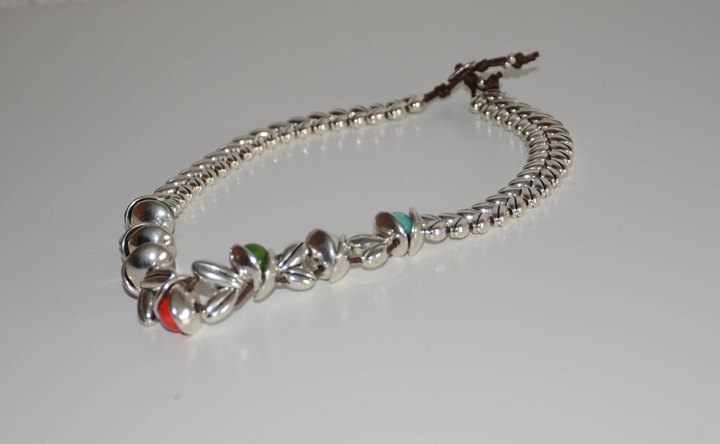 antique silver color necklace. My favorite short necklace,natural elements with leaves and red flower bud,leaves necklace