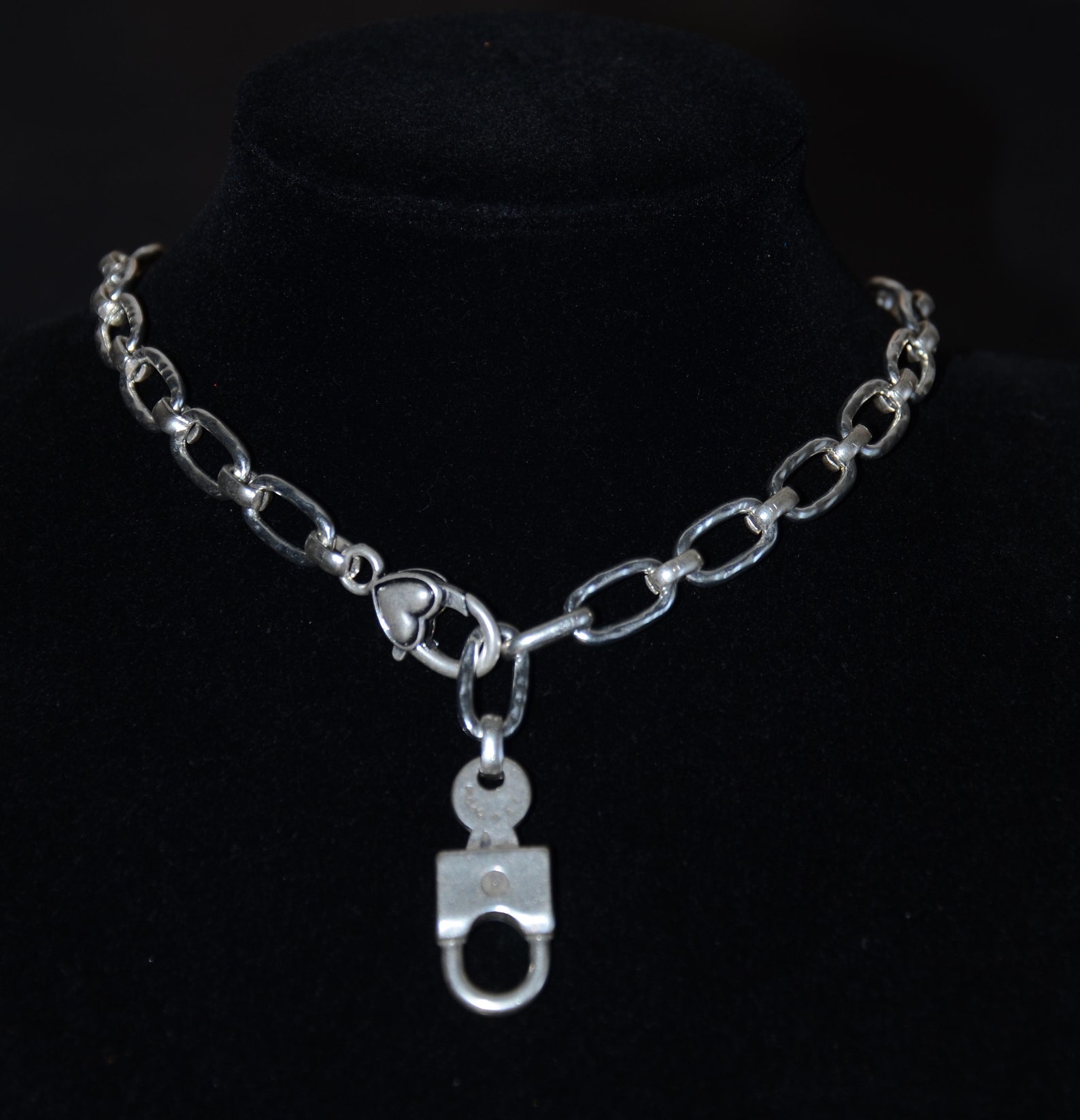 Women Short Chain Necklacelock Pendant Necklacesilver Lock Etsy