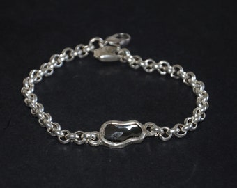 Silver Filled Gliederkette Armband, Grau Swarovski Stecker