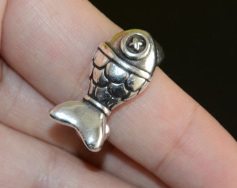 新品 大人気商品  Plated Silver Thick Zamak Ring Ring-adjustable Ring-fish アクセサリー