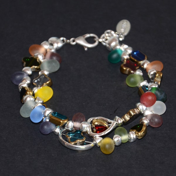 femmes bracelet-perles de verre colorées bracelet-cœur trèfle bracelet -uno de 50 style bracelet-bracelet simple-perles de verre colorées bracelet