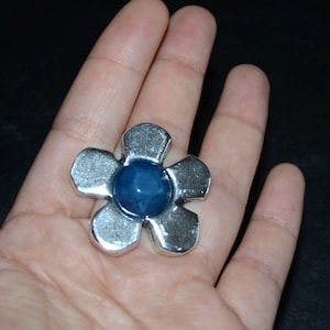 Silvering vintage ring, sunflower ring,blue resin mosaic,special design and very good quality zdjęcie 6