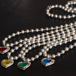 Women short chain necklace-heart pendant necklace-stylish chain necklace-pendant choker-heart choker-beaded chain necklace zdjęcie 1
