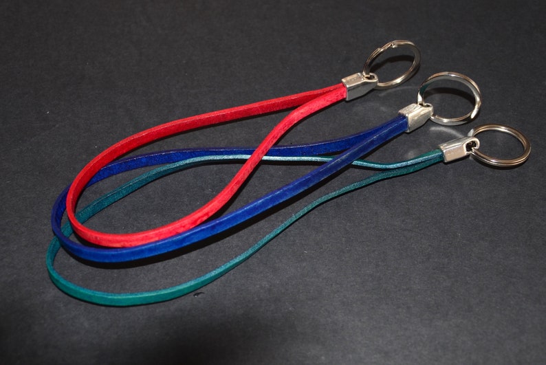 A Set of Three Leather Cord Keychain Leather Cord Etsy
