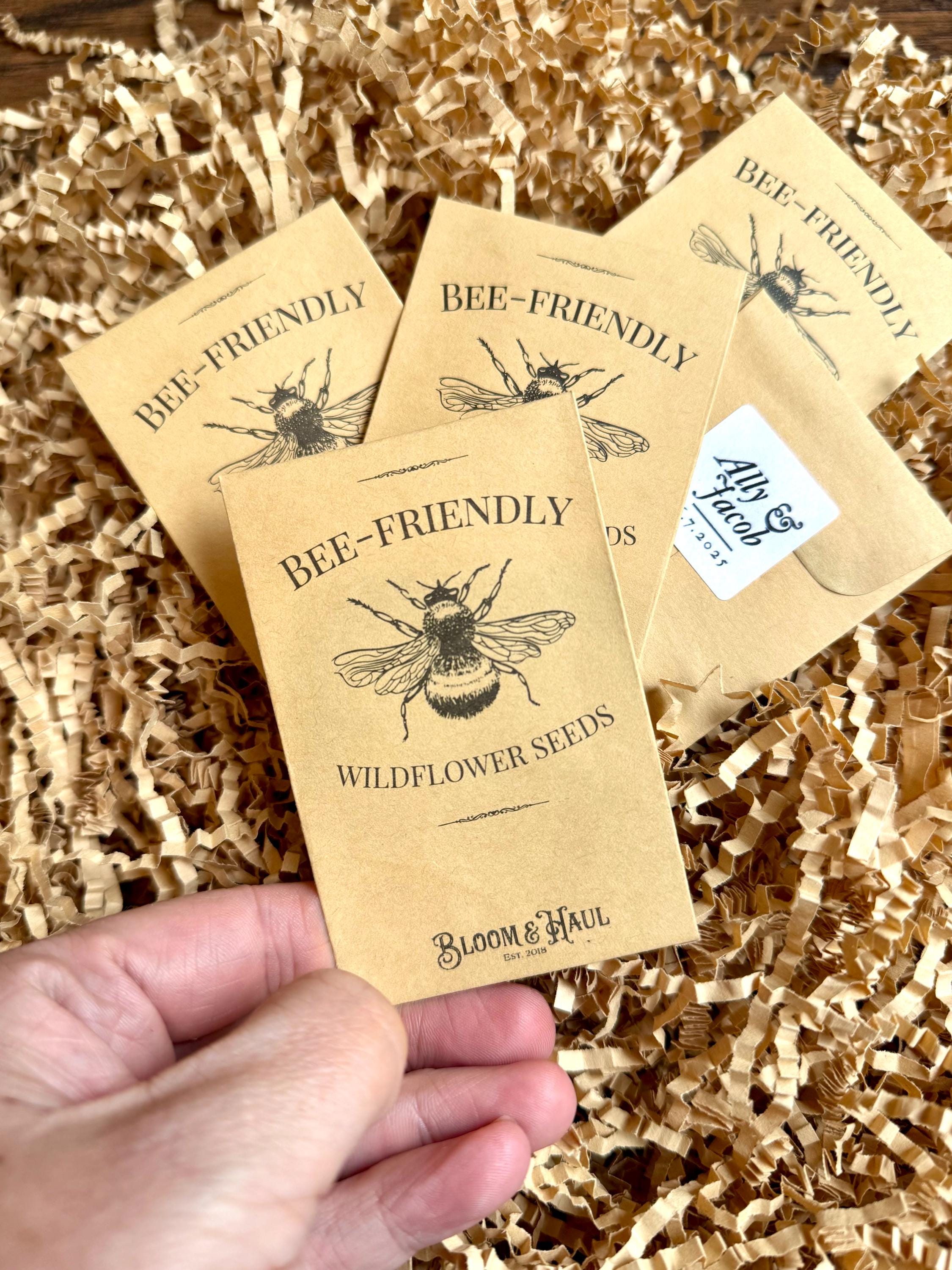 Personalized Bee Friendly Wildflower Seed Packets: Wedding, Birthday ...