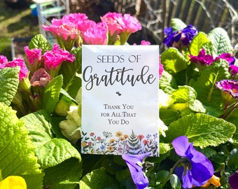 Set of 10 - Seeds of Gratitude - thank you seed packet, baby shower, mothers day, earth day, non- gmo 1500 seeds included