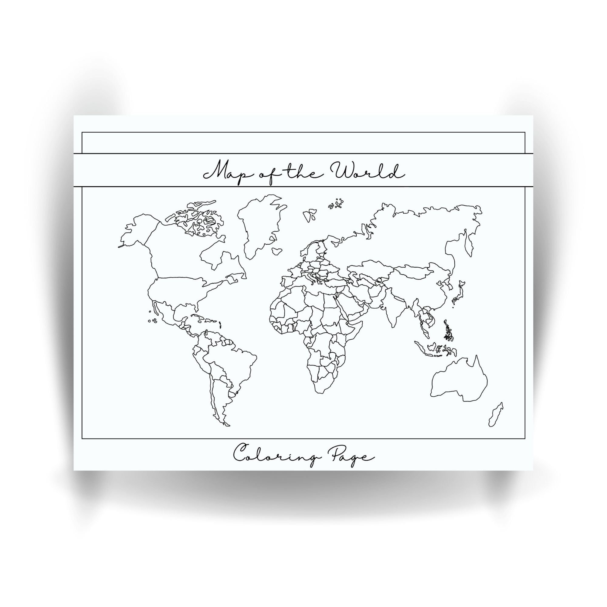 world map printable united states travel map world coloring etsy