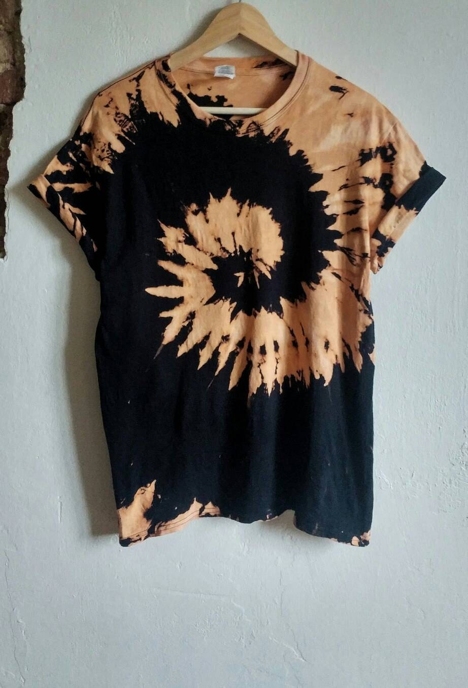 Organic Cotton Tee Bleach Tie Dye Shirt tumblr indie Etsy