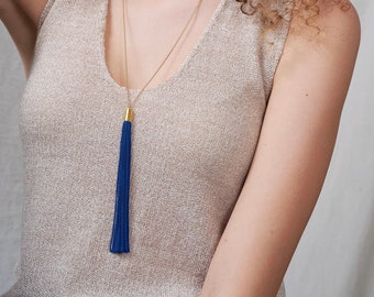 DANIELLE Quasten Halskette - Boho Halskette - Statement Schmuck - Quasten Kette - Geschenk für Sie - Halsketten für Frauen