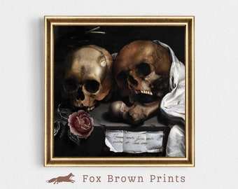 Skull Academia Art Print: Vintage Gothic Home Decor (Digital Download)