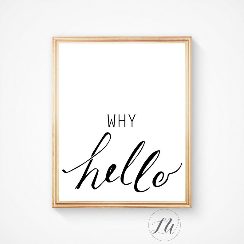Hello poster Hello Wall art Hello Sign Hello Printable Etsy