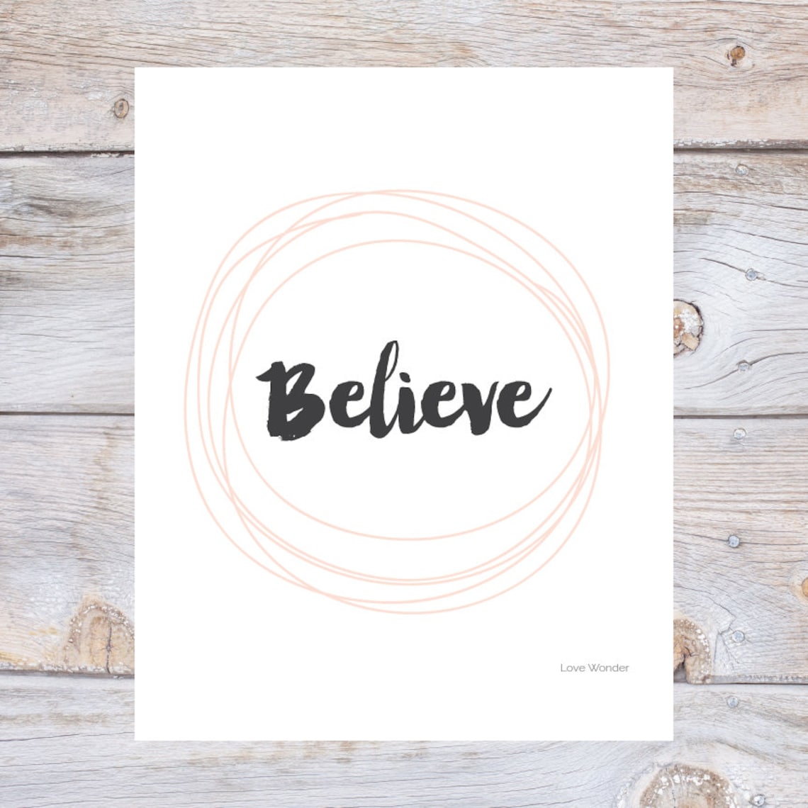 Printable Art BELIEVE Print Wall Art Scandinavian Design | Etsy