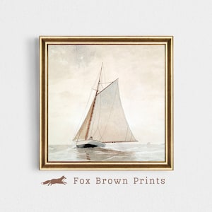 Costal Ship Square Vintage PRINTABLE Wall Art, Square Instant Download Edited Country Print, Square Wall Art Instant Download Oil Painting
