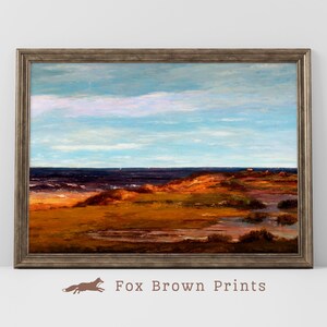 Vintage Sea Painting, Antique Oil Print with Orange and Brown, Impressionism Decor, Ocean Print PRINTABLE DECOR | 1019
