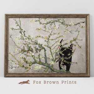 Vintage Black Cat Print | Digital Download | Cat Art Print | Printable Art | Cat Lover Gift | Animal Gift Printable | Funny Black Cat