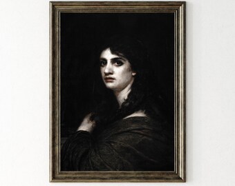 Dark Academia Portrait Print: Moody Vintage Gallery Wall Art (Digital Download)
