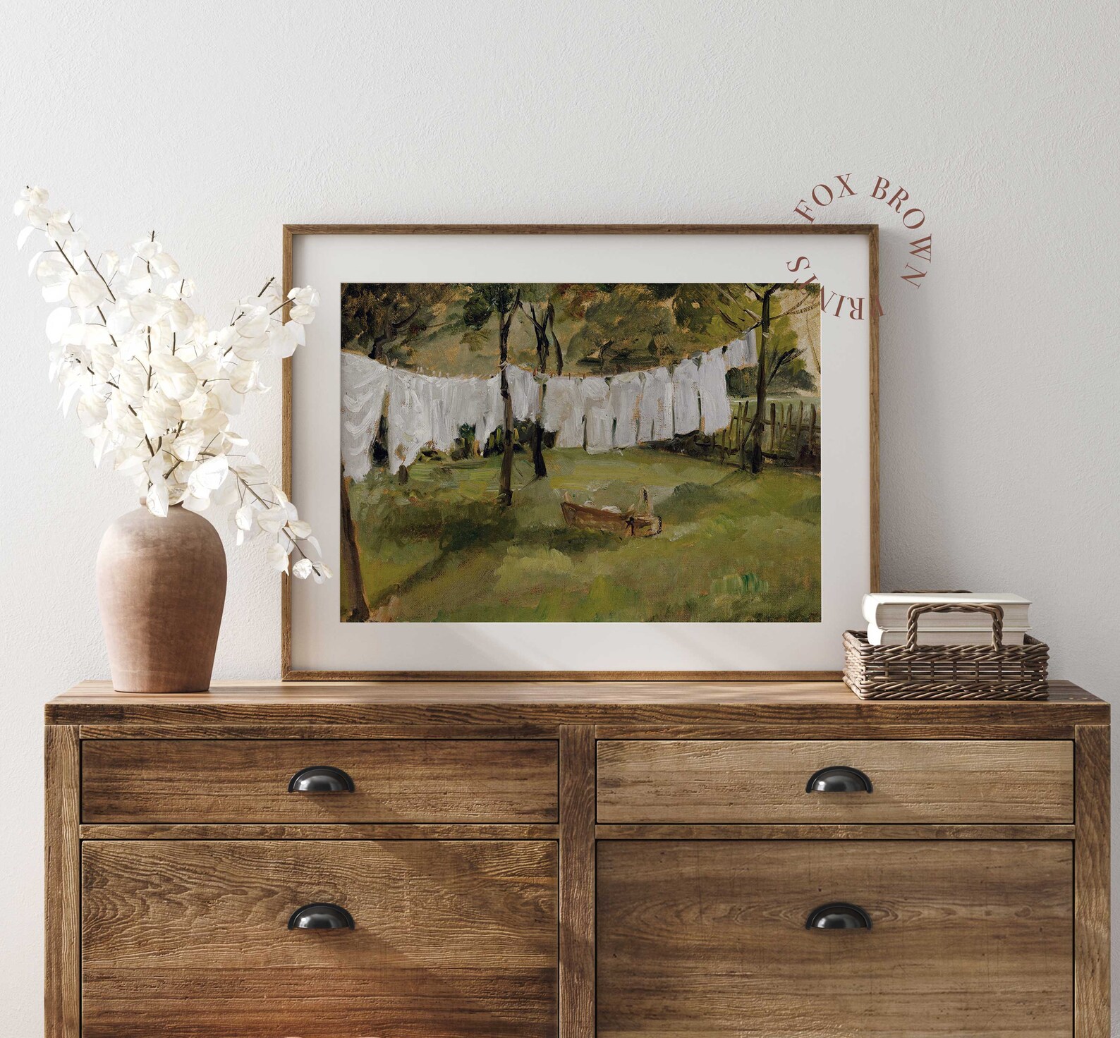 Vintage Laundry Room Art Print: Farmhouse Oil Painting (digital ...