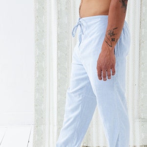 Blue Lounge Pants - light, loose fitting and exceptionally soft men's pyjama bottoms | 100% Organic Cotton