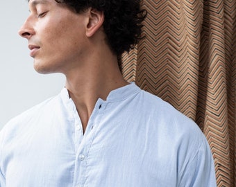 Nightshirt for Men - Blue | Handmade, skin friendly & soft | 100% Organic Cotton