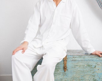 Men's Pajamas - White | premium quality nightwear, 100% cotton, handmade & ultra-soft sleepsuit | Khasto - the cotton cashmere