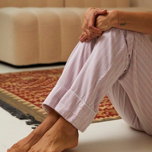 Lounge Pants Jaipur Red Stripe 100% Organic Cotton image 2