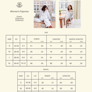 Pajamas for Women Blue Handmade, light & ultra-soft luxury Nightwear 100% Organic Cotton image 4