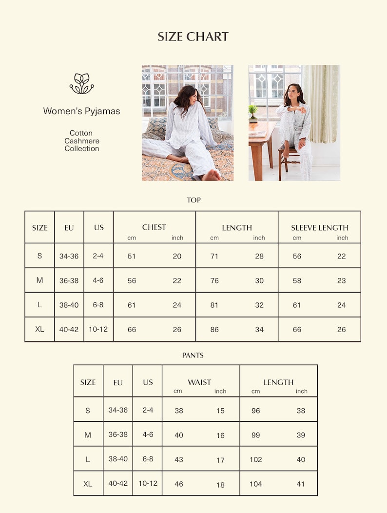 Pajamas for Women Blue Handmade, light & ultra-soft luxury Nightwear 100% Organic Cotton image 4