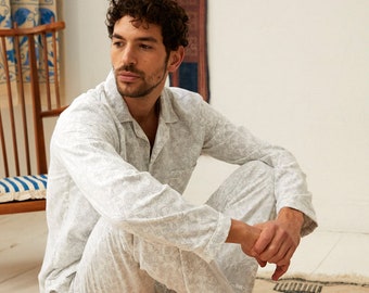 Pyjama pour homme - Lodhi Garden Noir | Coton, exceptionnellement doux pour la peau | 100 % coton biologique