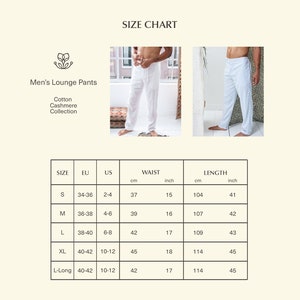 Pantalones Lounge Blanco / pantalones de pijama para hombre ligeros, holgados y excepcionalmente suaves, algodón / 100% algodón orgánico imagen 5