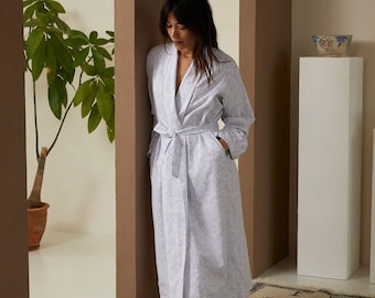 Dressing Gown - Lodhi Garden Blue | 100% Organic Cotton