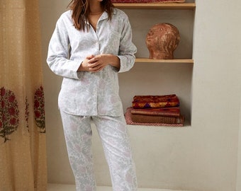 Pyjama - Red Morris Flower | 100% Organic Cotton