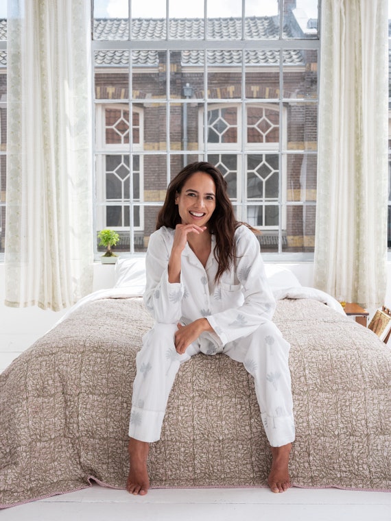 Pajamas for Women Palm Print Handmade, Light & Ultra-soft Luxury