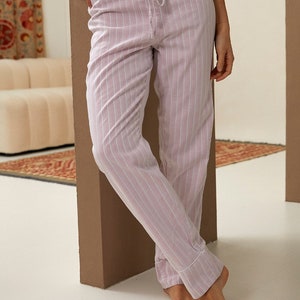 Lounge Pants Jaipur Red Stripe 100% Organic Cotton image 1