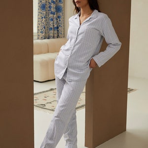 Pajamas Women - Blue Twig | premium quality nightwear, handmade & ultra-soft sleepsuit | 100% Organic Cotton