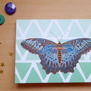 Papillon imaginé - Carte de voeux - Carte d'occasion - Oeuvre d'art - Fait à la main