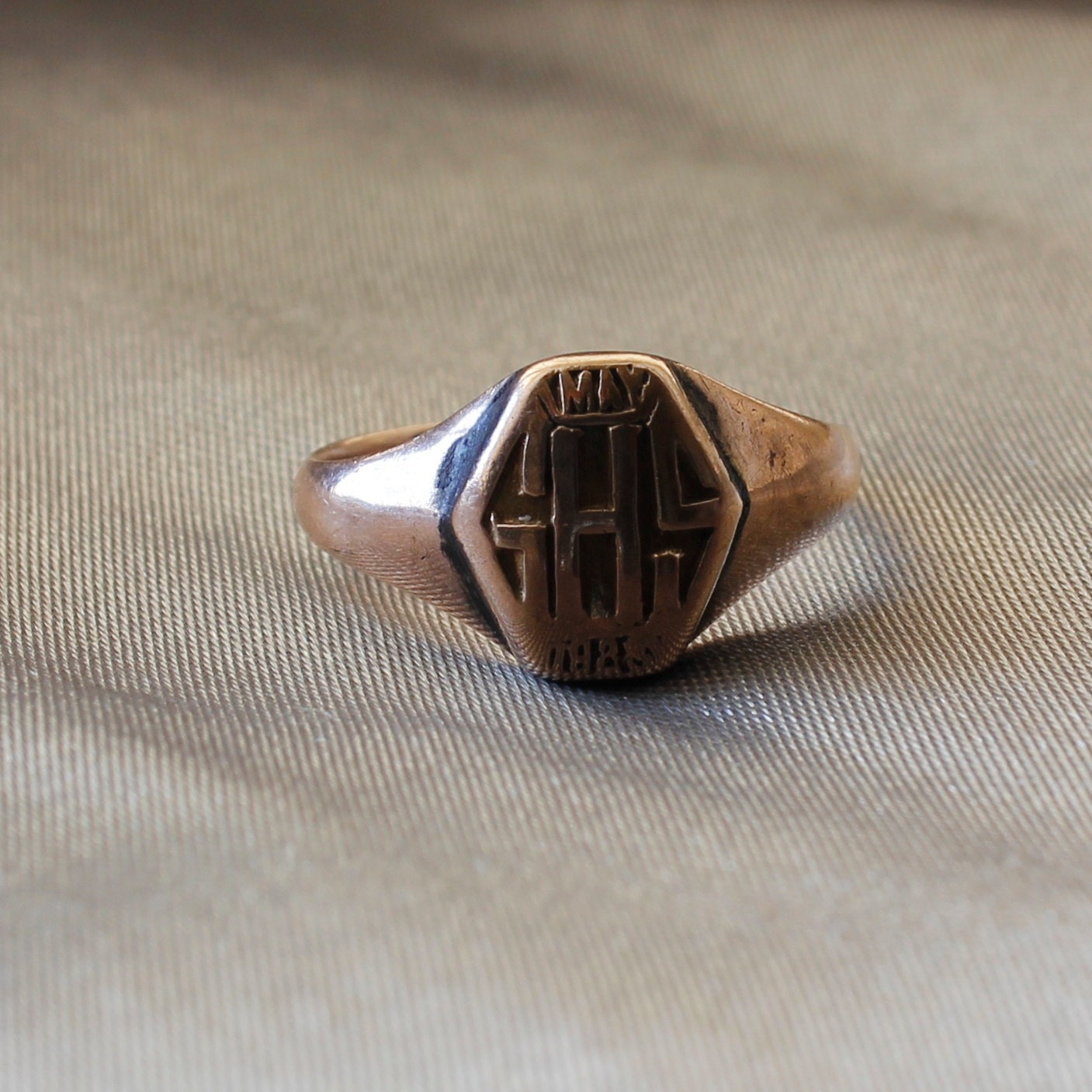 Rare Antique girls 10k gold high school class ring GHS may Etsy