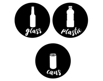 Recycling Label Vectors for Cans, Glass and Plastic Vector Download to make labels for cans