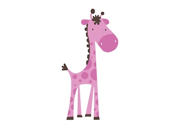 Giraffe Cute Pink Downloadable Vector