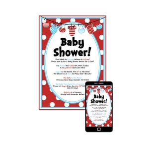 Dr. Seuss Themed Baby Shower Einladung