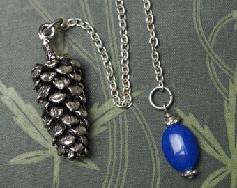 Handmade PineCone Pendulum for divination - Pagan, Wiccan, Witchcraft, Magic with gemstone