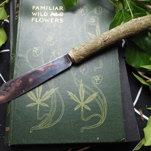 Athame with Spindle Wood handle and Up-cycled Blade - Ritual Knife - for Pagans,  Druids, Witches and Wiccans, Ogham Forfedha