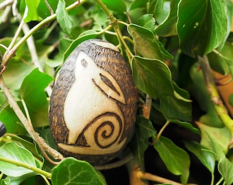 Moon gazing Hare wooden Oestra Egg - Transformation, Fertility, Andraste,  Witchcraft, rabbit, Easter