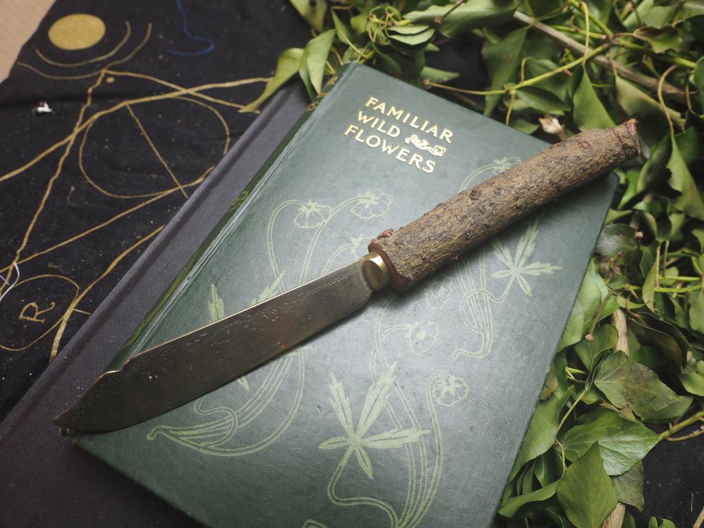 English WILLOW ROOT Wood Athame with Upcycled Blade - Ritual Knife, Pagan, Wicca, Witchcraft, Magic