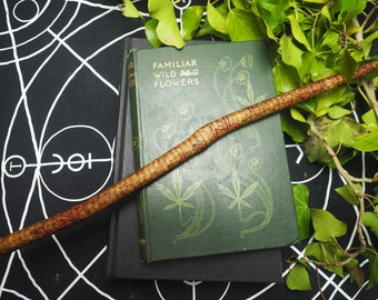 Ash Wood Runic Wand - with Bag - for Pagans, Wiccans, Witchcraft, Ritual, Magic, Pyrography, Norse