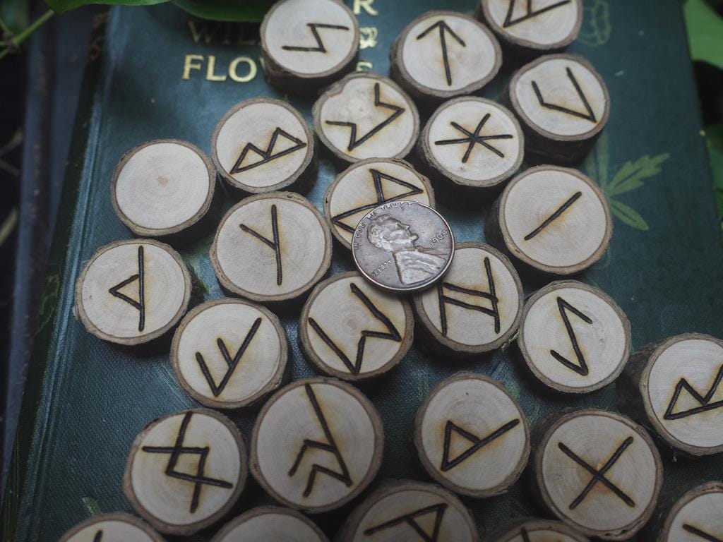 Cornish Holly WOOD Anglo Saxon Runes - Pagan, British, Norse ...