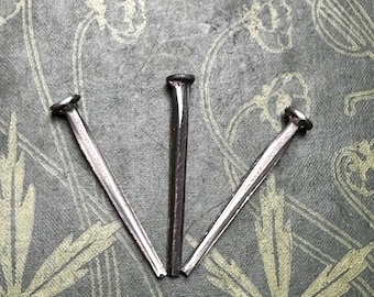 3 Traditionally made square cut Iron Nails for Protection, Spellwork or Charms - Witchcraft