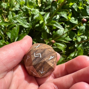Die Rune 24 Sided Wooden Elder Futhark Rune Die - for Divination - Witchcraft ...